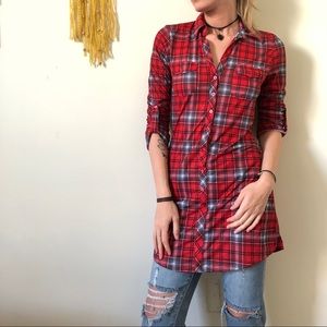 Plaid long shirt